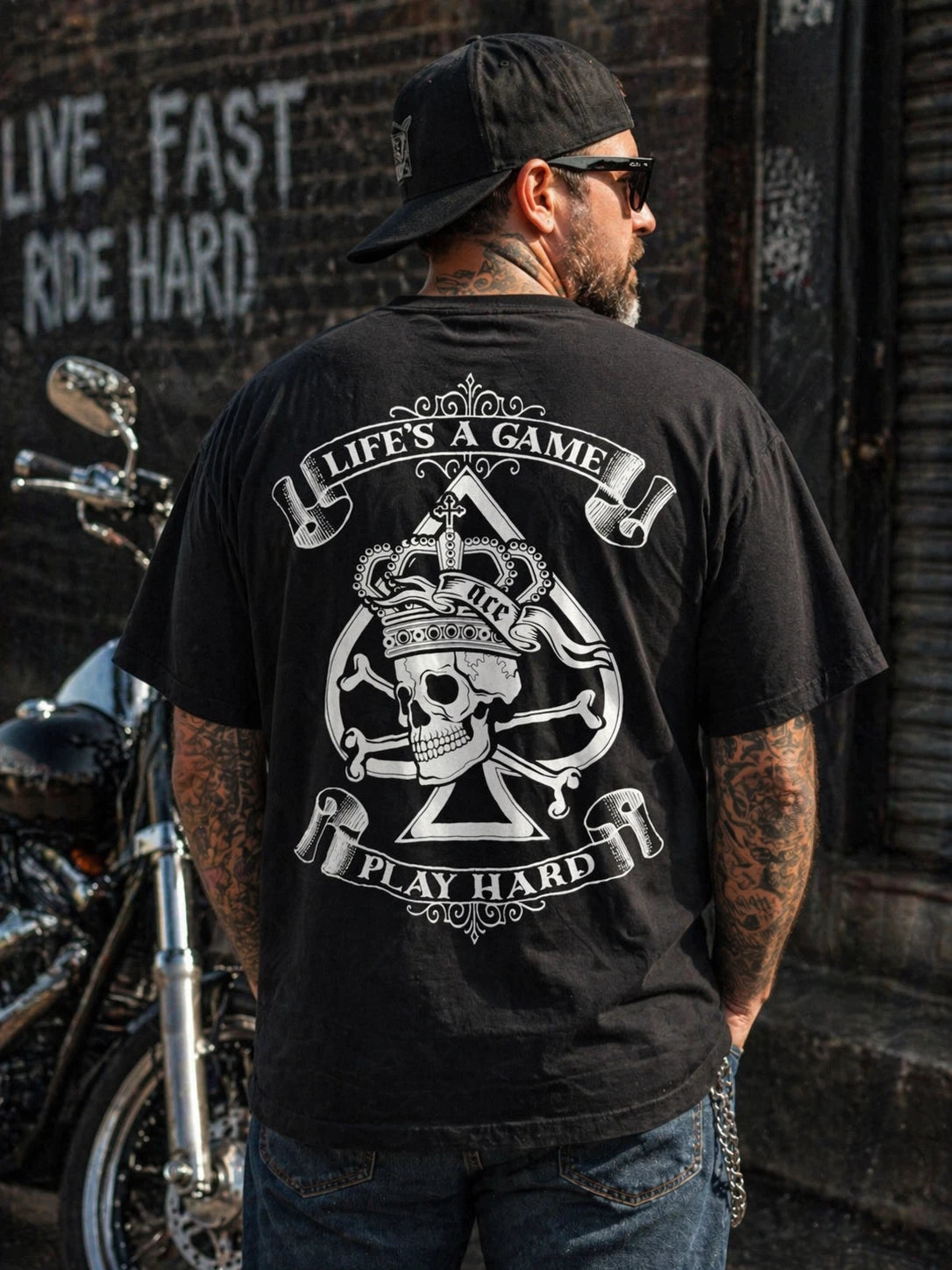 Thirty Single Graphic T Shirt 2X Black Skull Crown Lifes A Game Play Hard Gothic