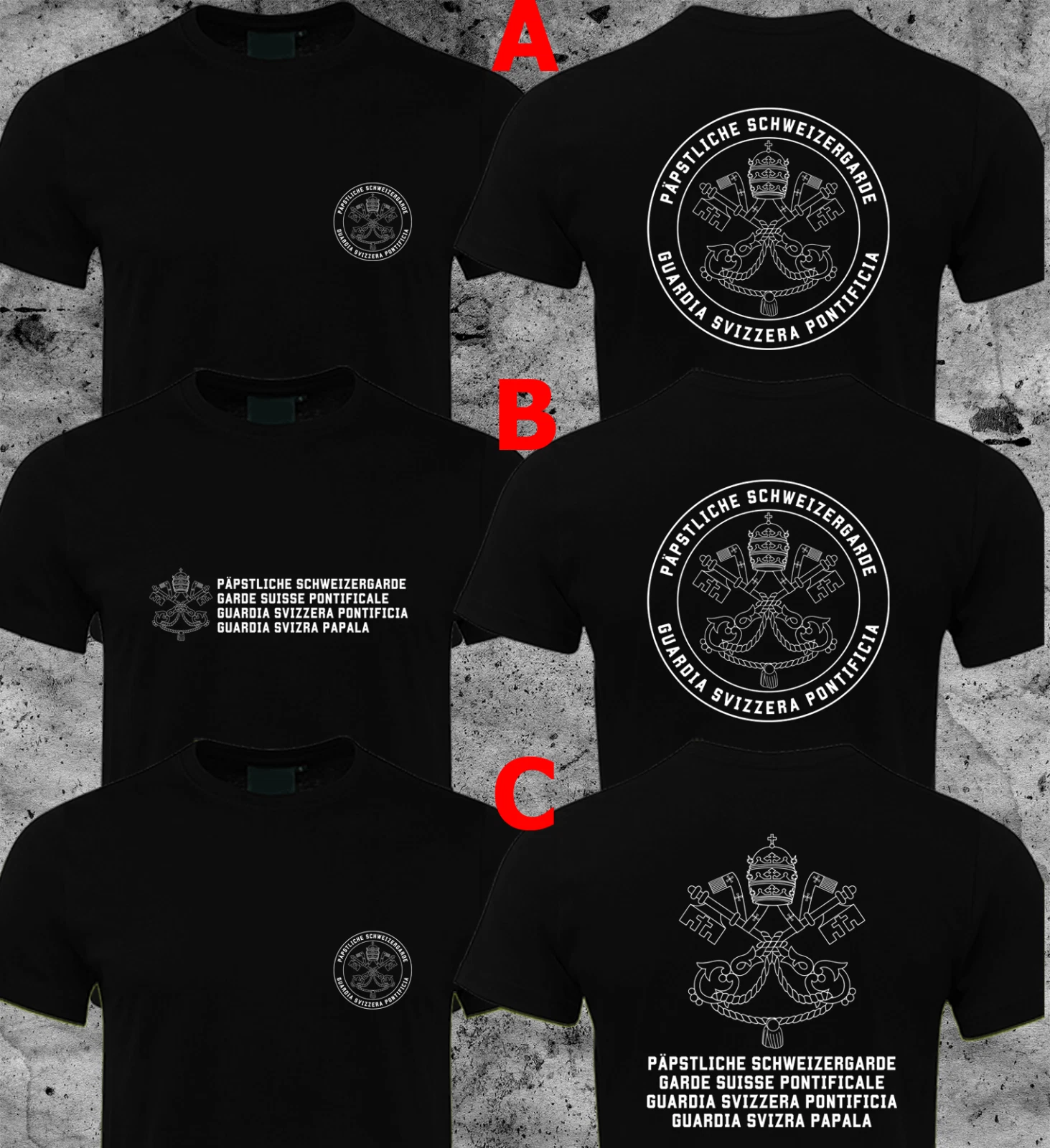 Rare Vatican Guardia Svizzera Swiss Guard Roman Catholic Pope Security T-shirt