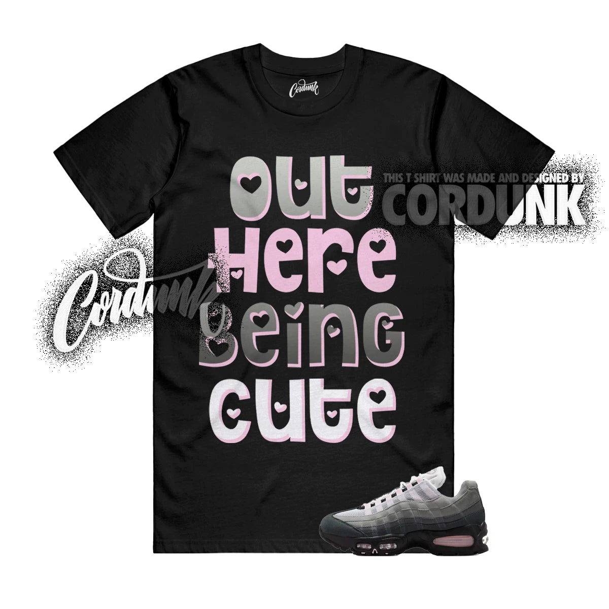 Air Max 95 Pink Foam OG Big Bubble White Black Silver T Shirt Match OHBC
