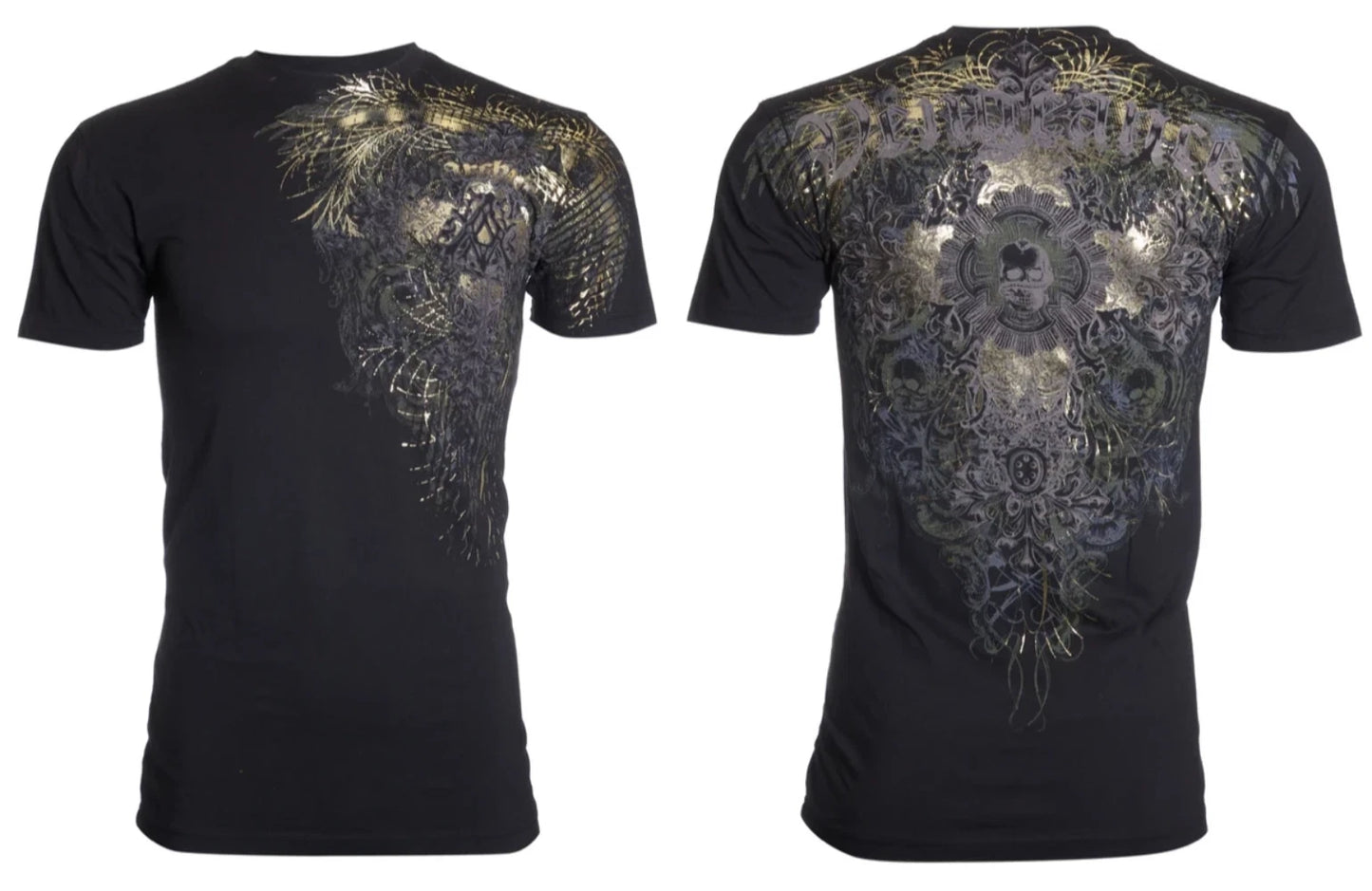 Archaic Affliction Men's T-Shirt Short Sleeve DISCORDIAE Biker Black M-4XL
