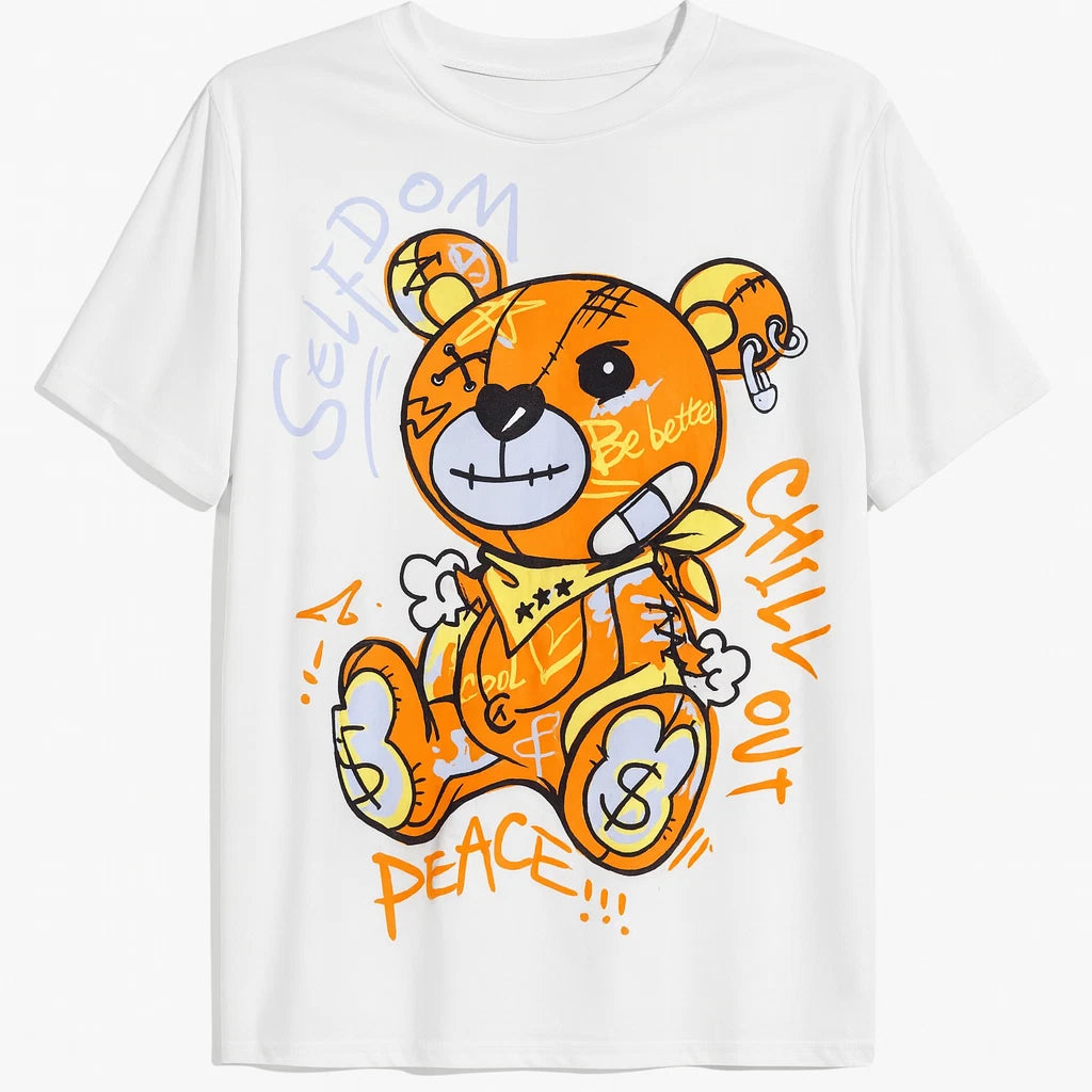 Men’s/Women’s Graphic Teddy Bear T-Shirt – Size Medium – Streetwear Style – New