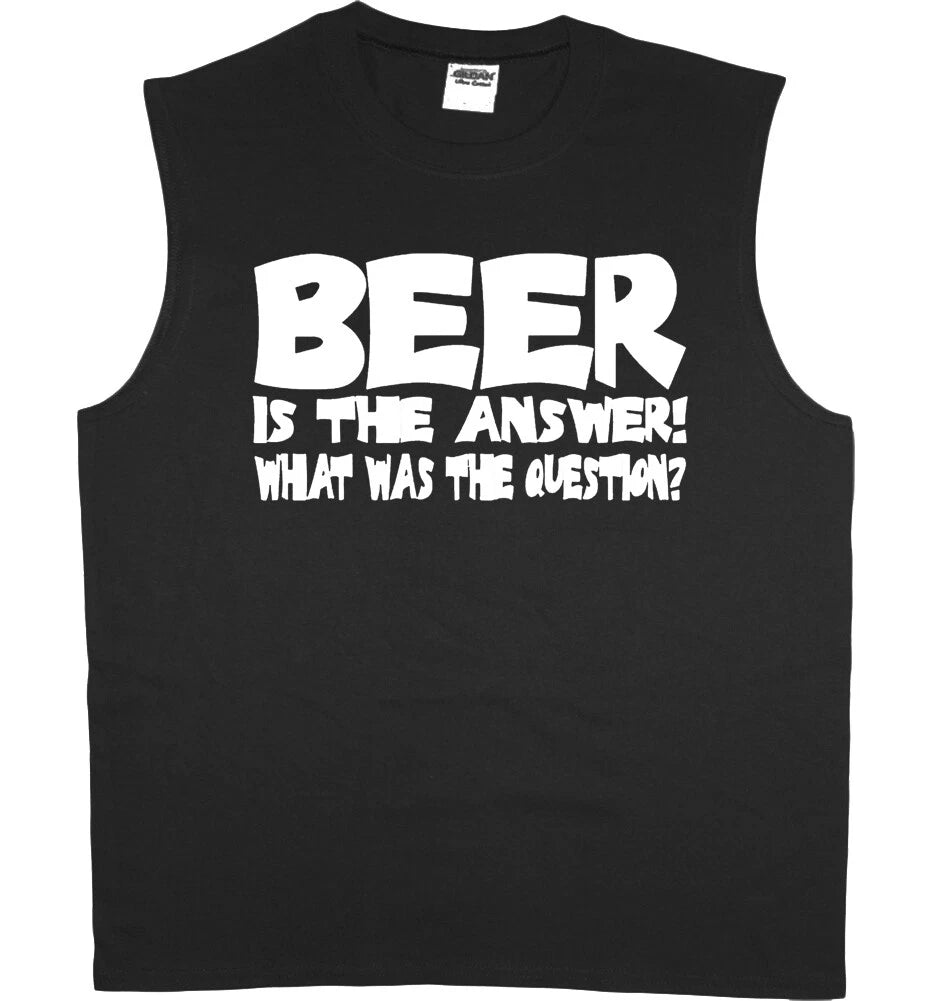 Mens Sleeveless T-shirt Muscle Tee Funny Beer Gift Shirt Tank Top