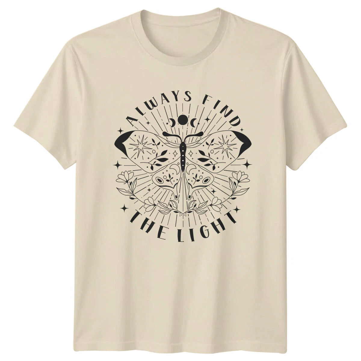 Always Find The Light Butterfly Boho Celestial T-Shirt