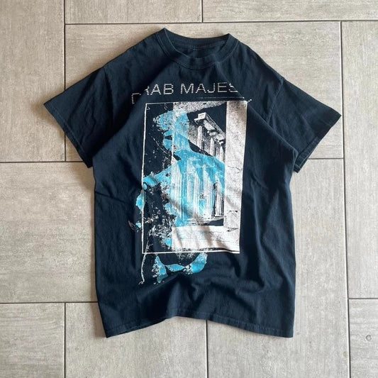 Drab Majesty Europe 2018 Tour T-Shirt Black Teal Graphic Band Tee Mens Small