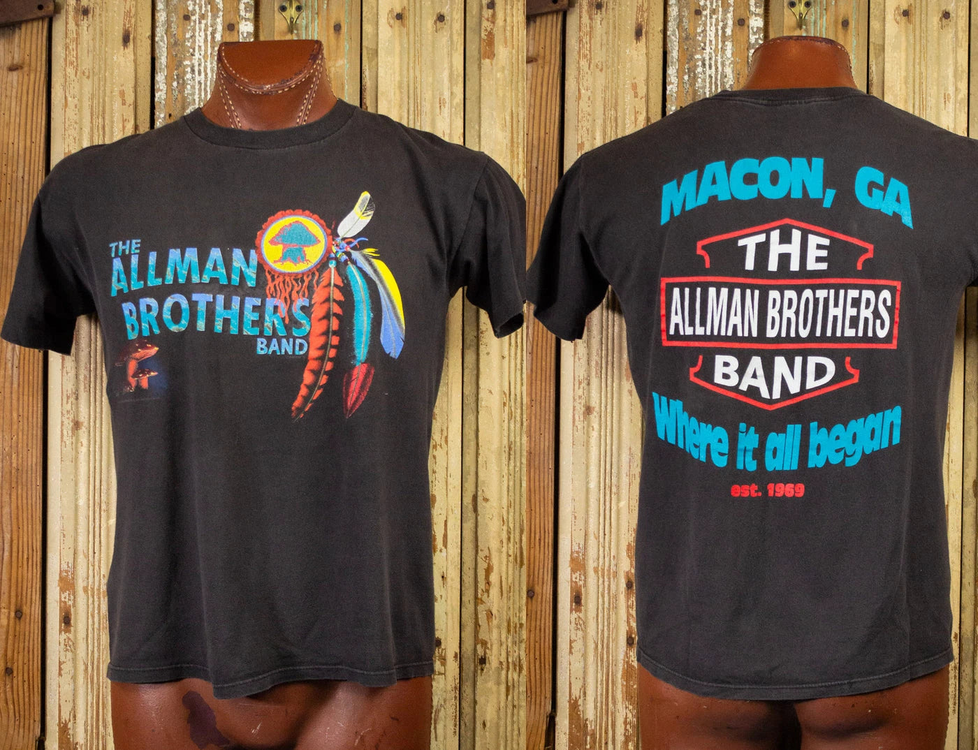 Vintage Allman Brothers Band Macon, GA Concert T Shirt 90s Black