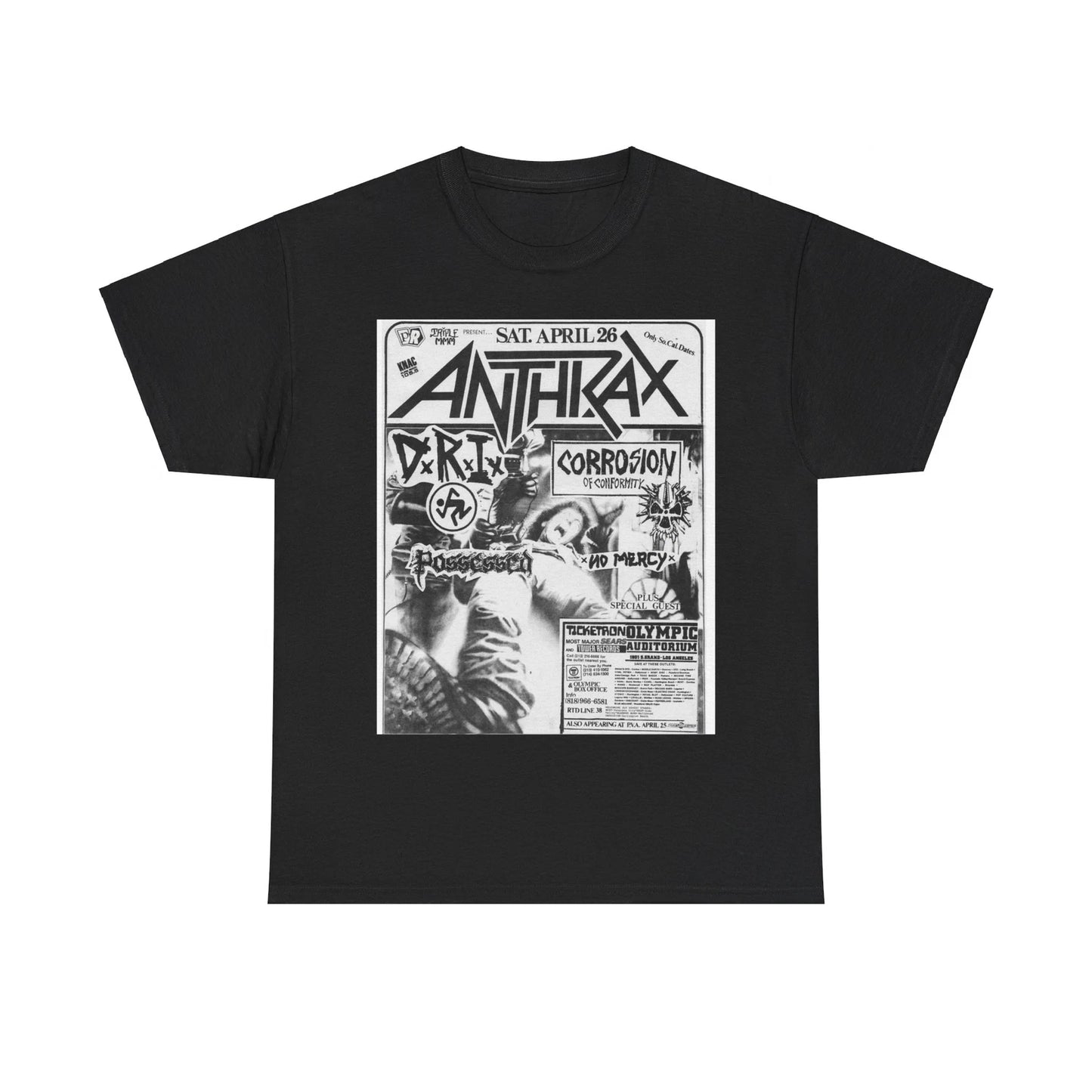 Anthrax Vintage Punk Rock Flyer Unisex Heavy Cotton Tee
