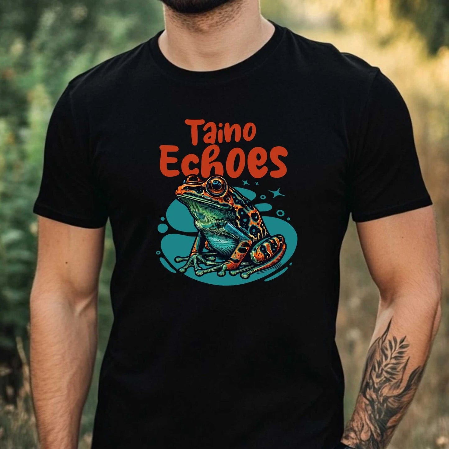 Mens Frog Motif Cotton T Shirt Size XS to 5XL