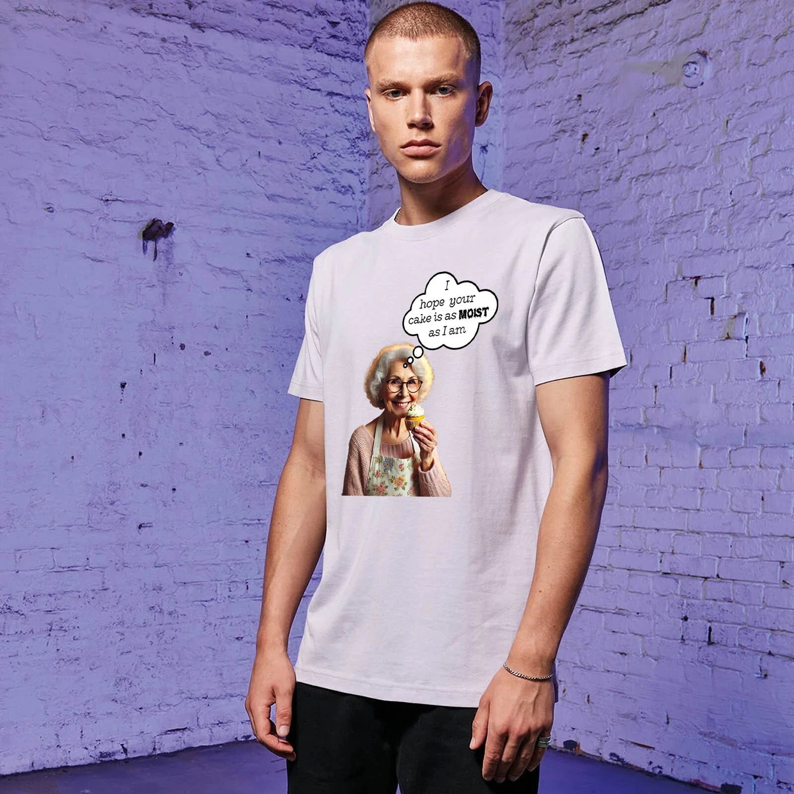 Unisex Slim Fit T-Shirt-I hope your cake is as moist- Novelty Funny Adult Humour