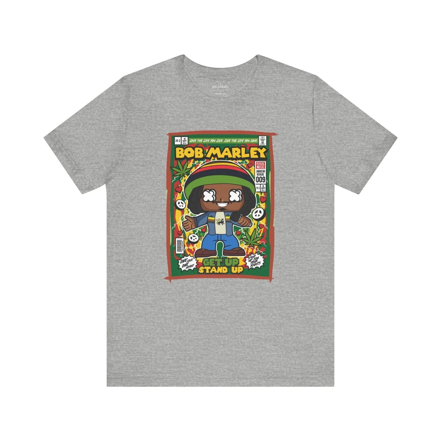 Bob Marley Retro Comic Book-Pop Art Graphic T-shirt