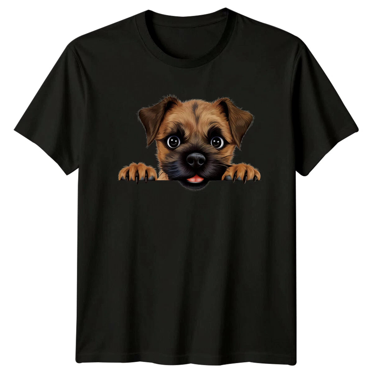 Border Terrier Peekaboo Dog Breed Cute Pet Puppy Animal T-Shirt