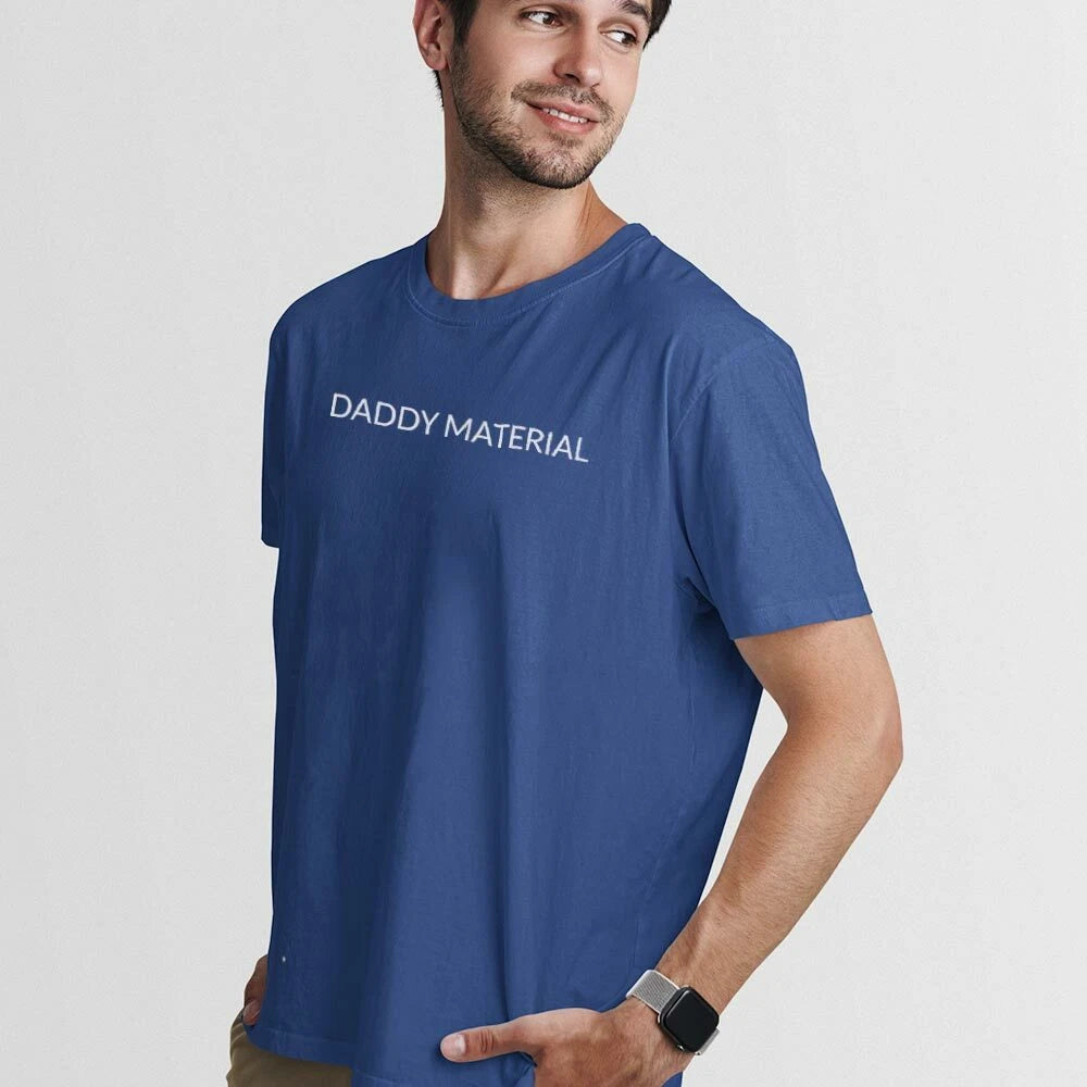 DADDY MATERIAL UnisexTshirt-Simple Minimal Printed One Liner