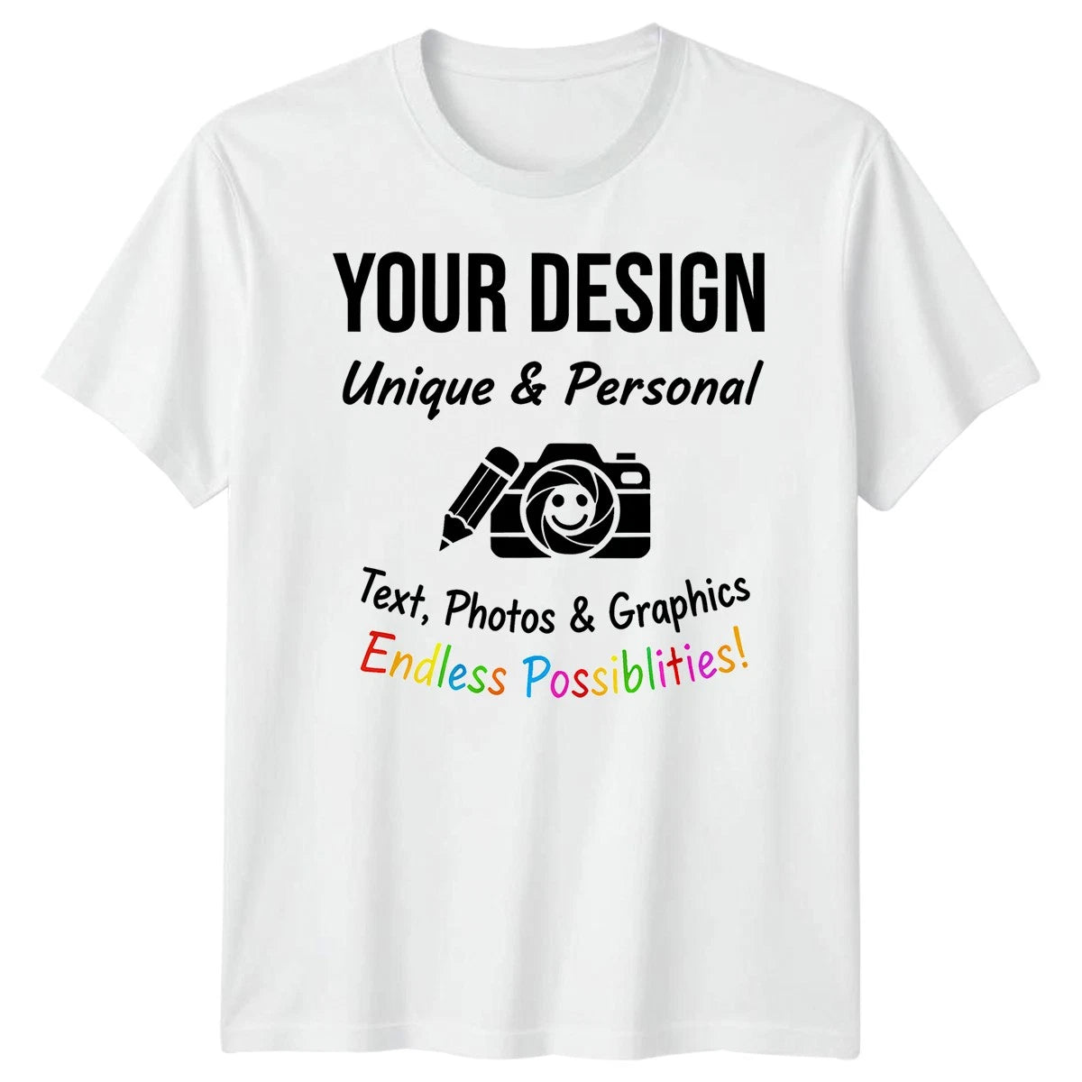 Personalised T Shirts Mens Womens Kids UK Any Text And Photo Custom Design Tee