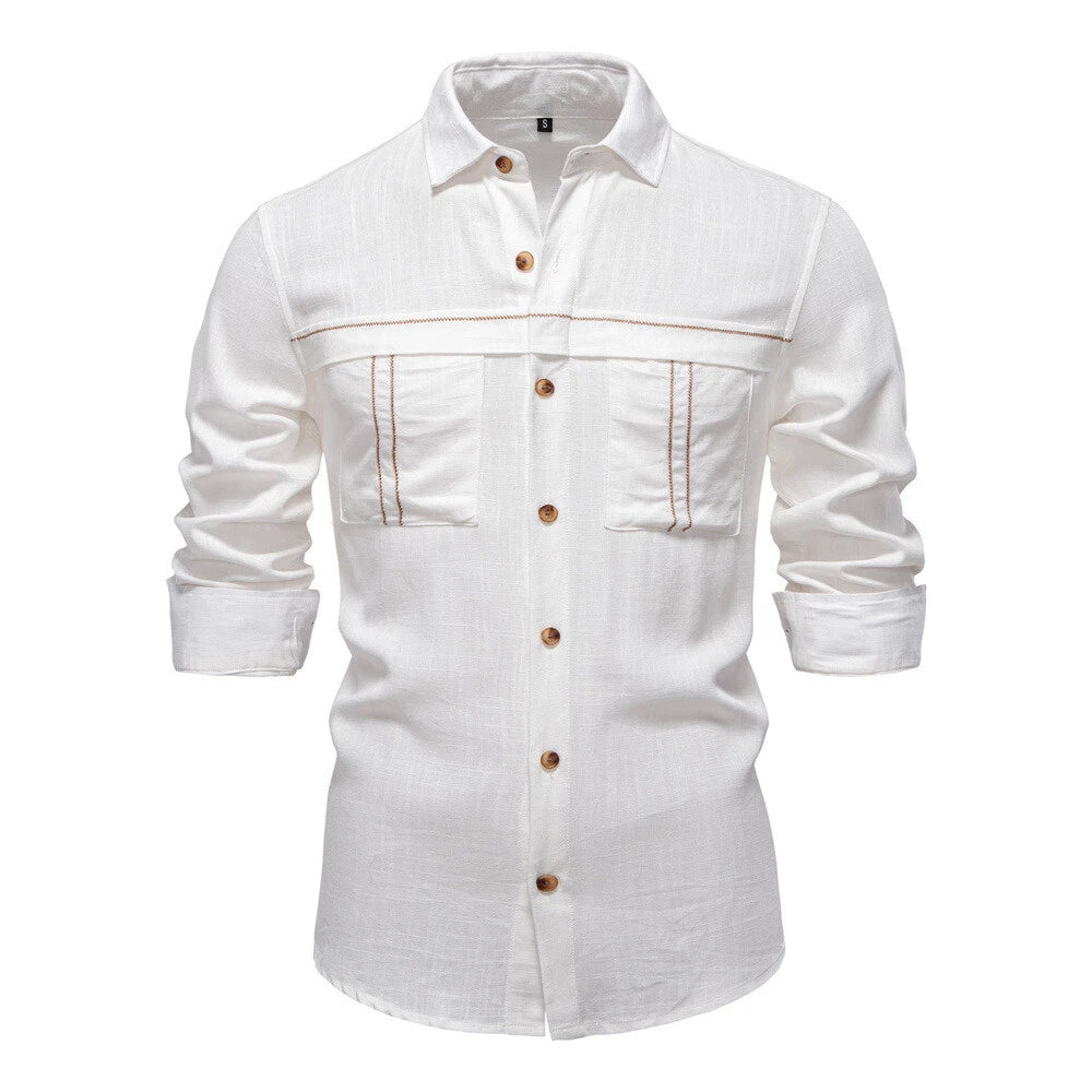 Men's Shirt Casual Slim Shirts Long Sleeve Button Down Tops Blouse