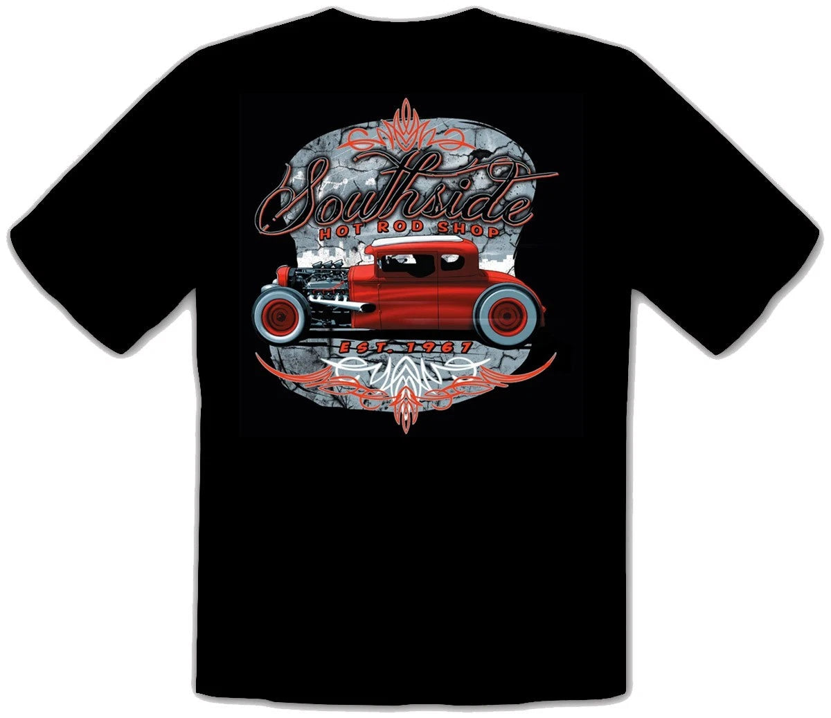 Hot Rod US Car Vintage Classic Car Rockabilly Black T-Shirt -330