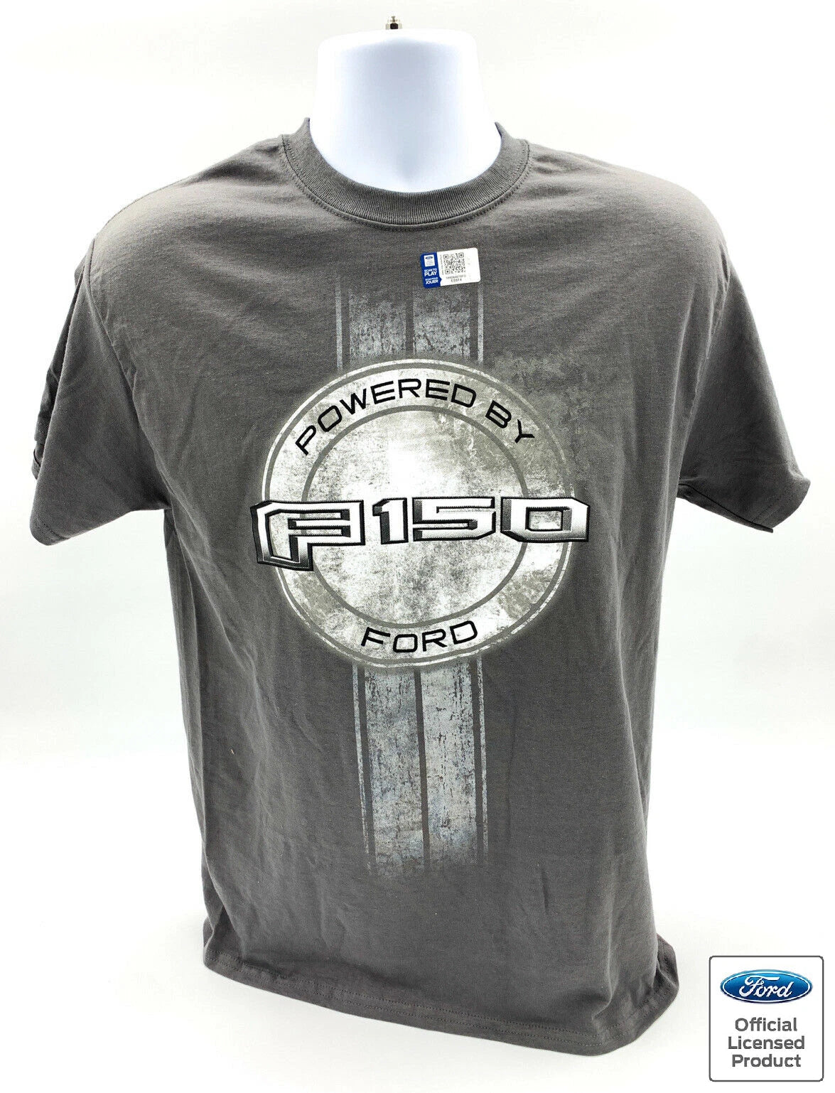 Ford F-150 T-Shirt - Charcoal Gray w/ "Powered By Ford" Script & Stripe Logo