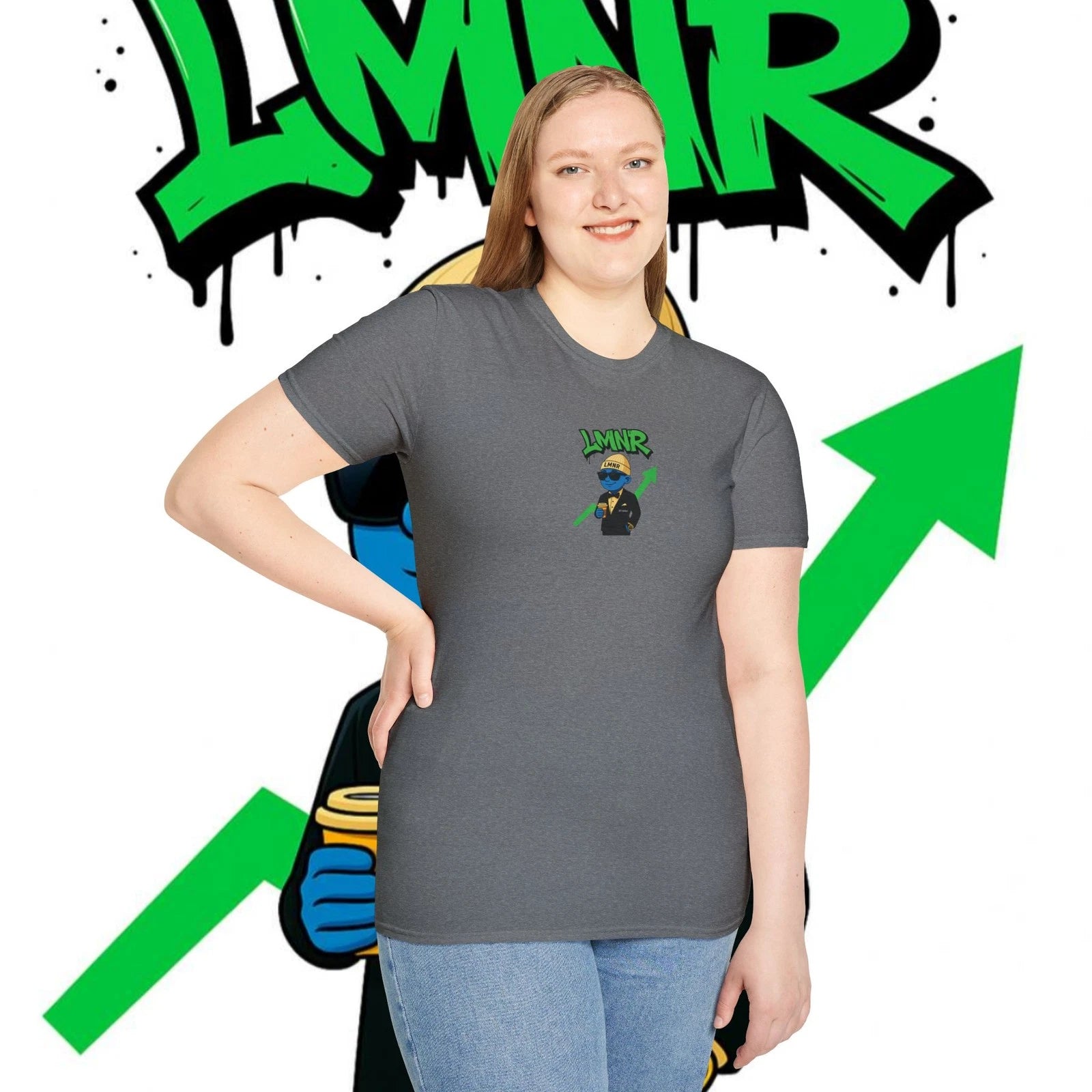 LMNR T-Shirt with QR Code, Trendy Streetwear Tee, Perfect for Casual Outings,