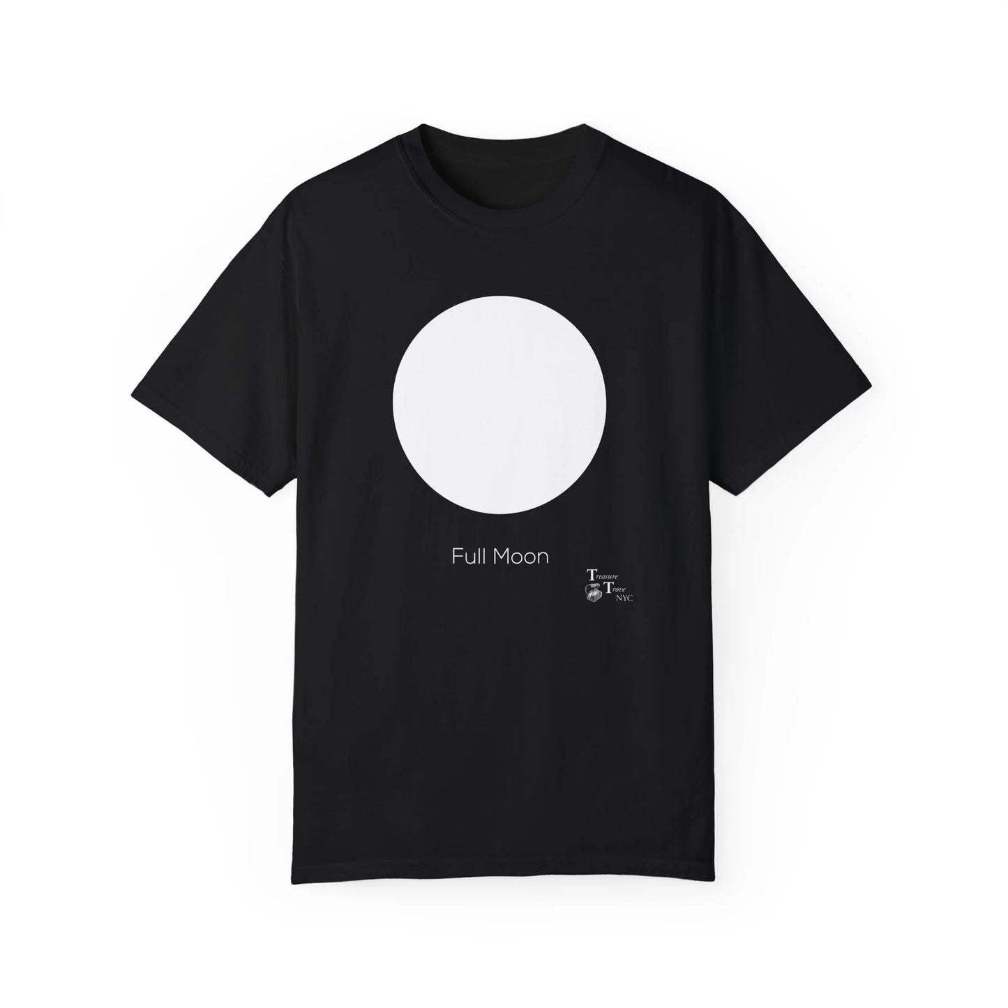 Minimalist Geometric Full Moon For Black T-shirt Design