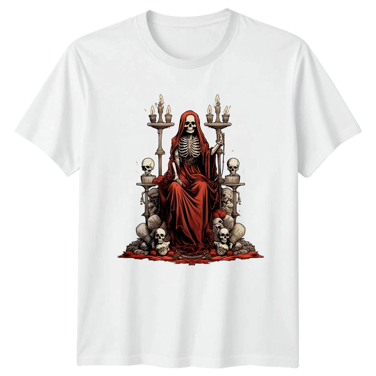 Skeleton King Of The Macabre T-Shirt Grim Reaper Gothic Halloween Gift