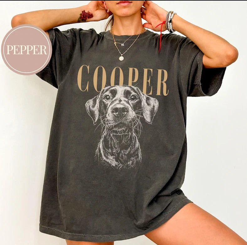Comfort Colors Pet Photo Shirt Custom Name Dog Cat Gift For Pet Lover