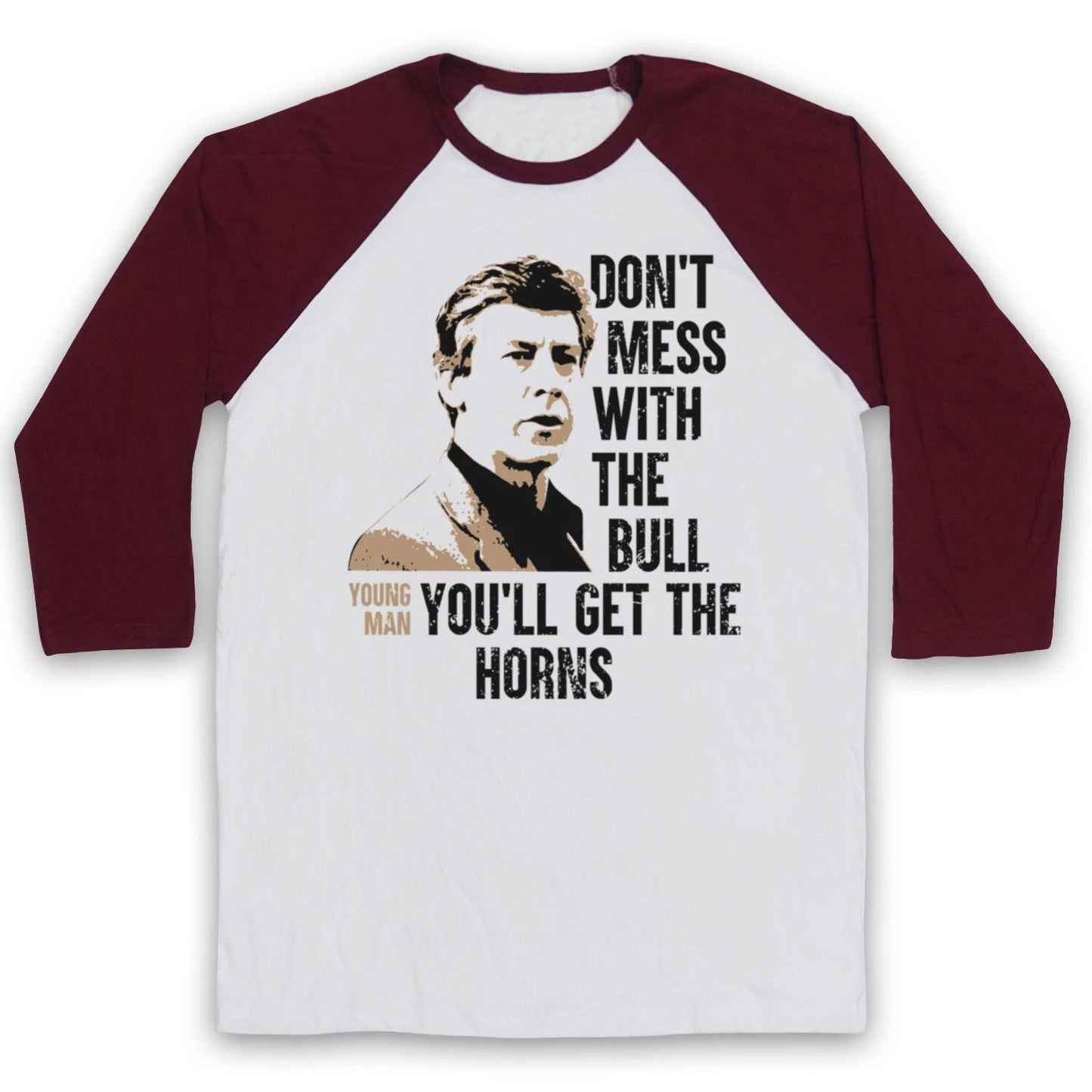BREAKFAST CLUB DON'T MESS WITH BULL YOU'LL GET HORNS 3/4 SLEEVE BASEBALL TEE
