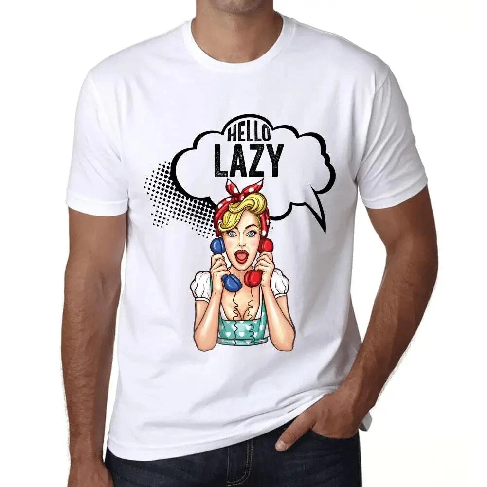 Men's Graphic T-Shirt Hello Lazy Eco-Friendly Limited Edition Short Sleeve