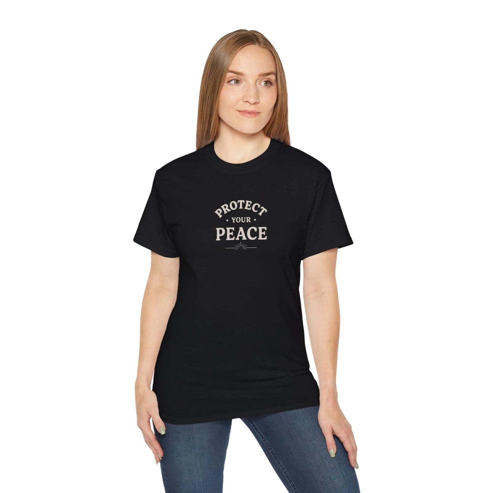Protect Your Peace Tee | Minimalist Arch Text Shirt |Gift