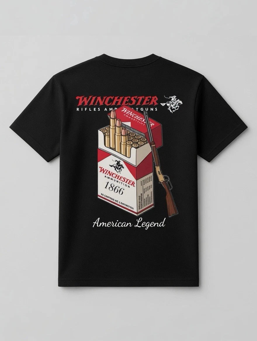 Winchester American Legend T-Shirt - Rifle Ammo Box Graphic Tee for Men