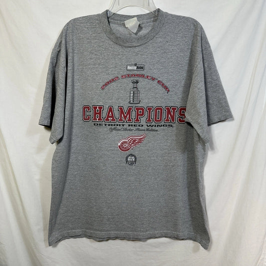 Vintage Detroit Red Wings NHL Hockey Stanley Cup Champions 2002 T-Shirt XL Tee