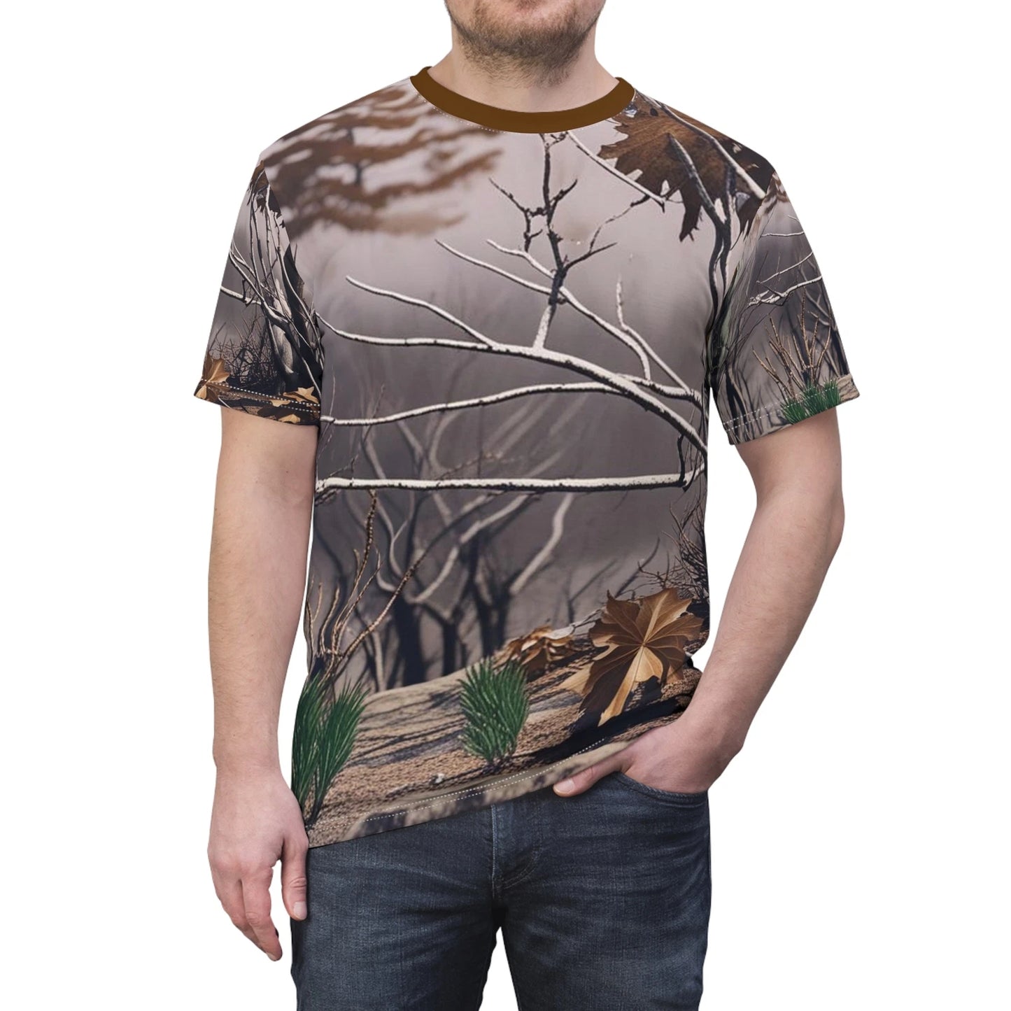 Nature-Inspired Unisex Cut & Sew Tee, Outdoor Lover Shirt, Unique Graphic Tee,