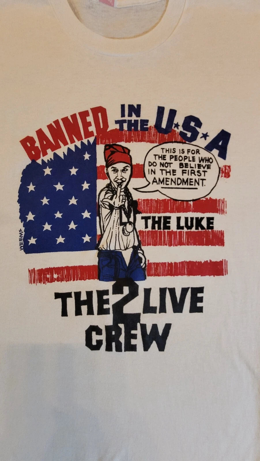 DetRetro313 "2 LIVE CREW" ORIGINAL SCREEN PRINTED TSHIRT 1991 NICE! M-XL