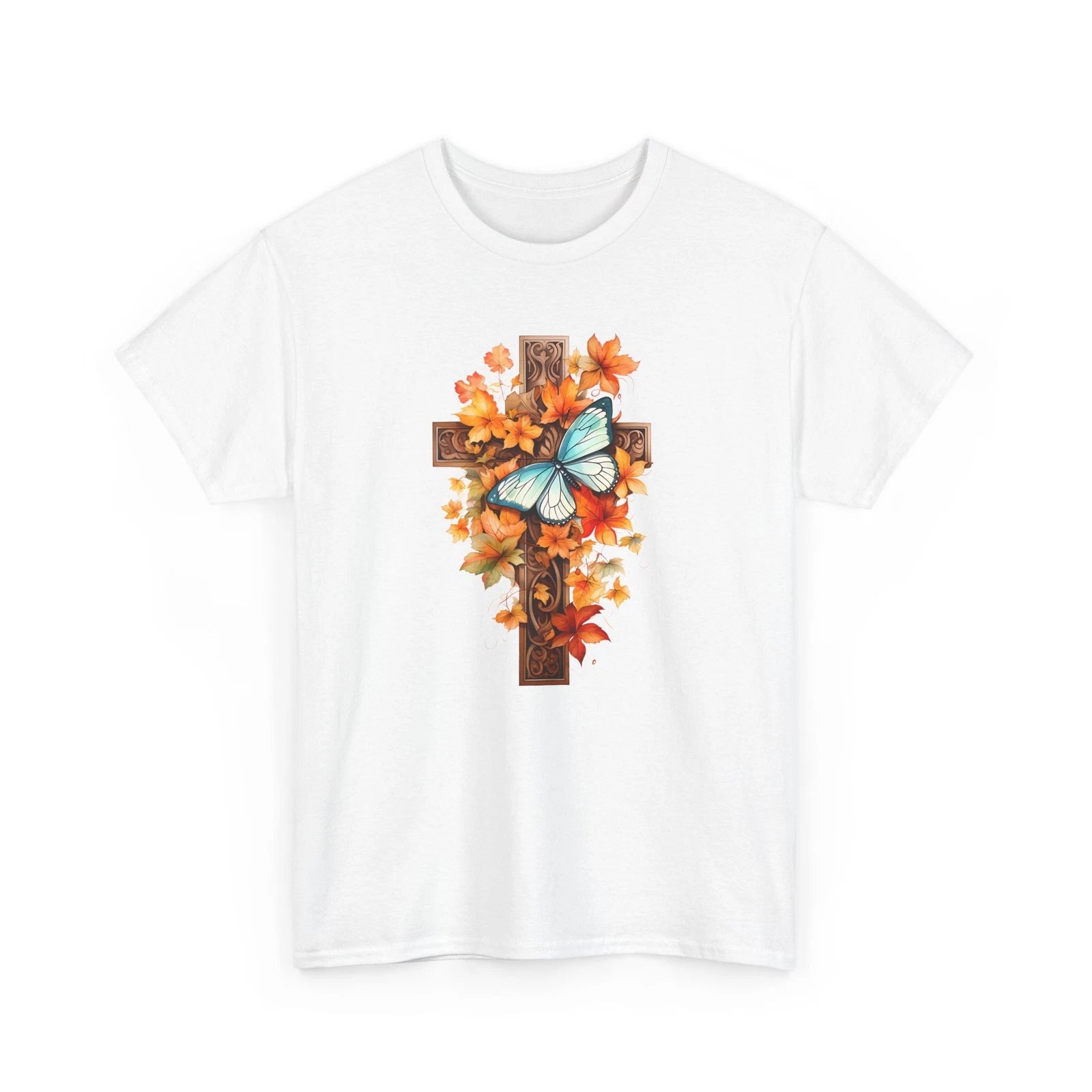 Fall Aesthetic T-Shirt | Autumn Leaves Pumpkin | Fall For Jesus Christ Retro
