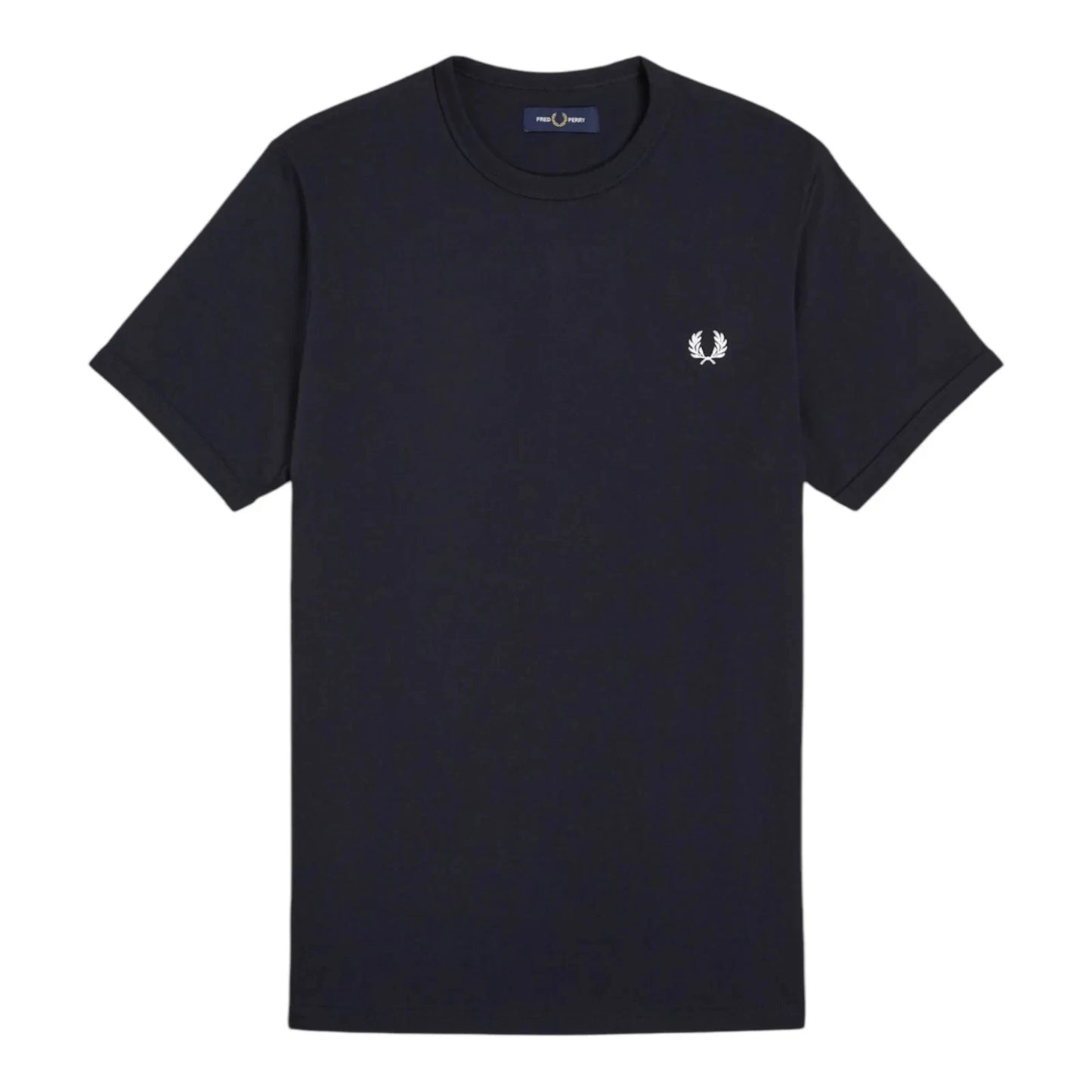 FRED PERRY Mens Navy Blue Ringer Short Sleeve Stripe T-Shirt Small BNWT C1204