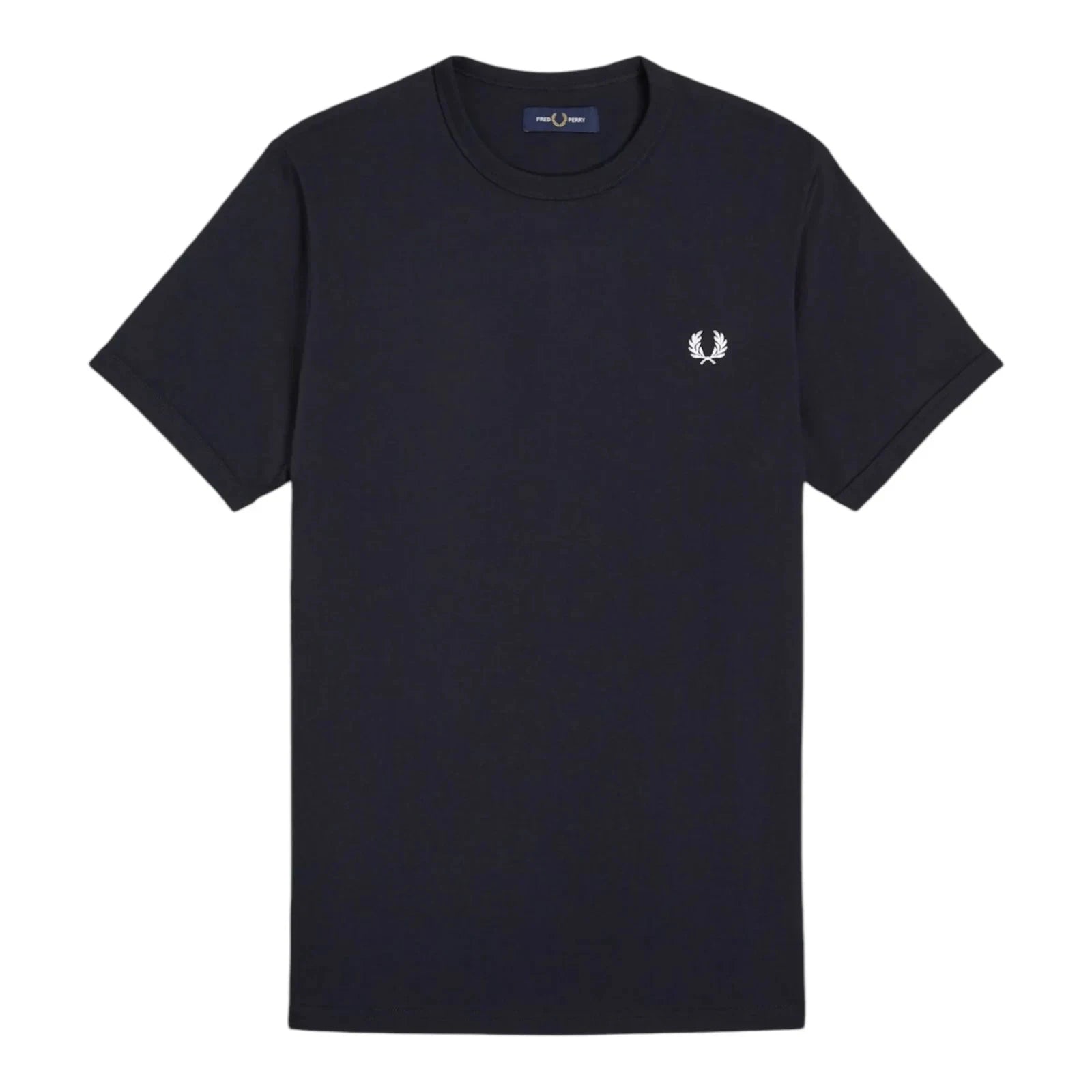 FRED PERRY Mens Navy Blue Ringer Short Sleeve Stripe T-Shirt Small BNWT C1204