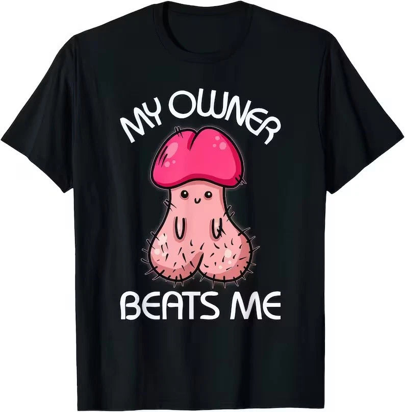 My Owner Beats Me Funny Rude T Shirt
