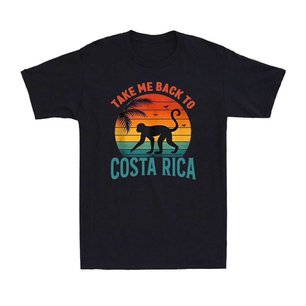 Take Me Back to Costa Rica Monkey Sunset Vintage Men's T-Shirt