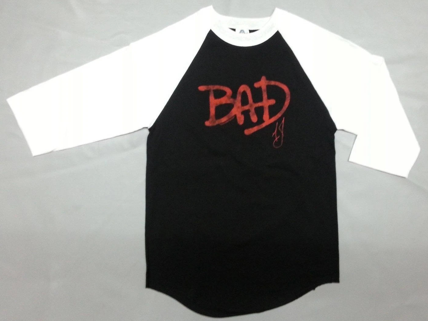 80'S Retro MICHAEL JACKSON KING OF POP BAD "WHO'S BAD" Raglan T-Shirt NEW RARE!!
