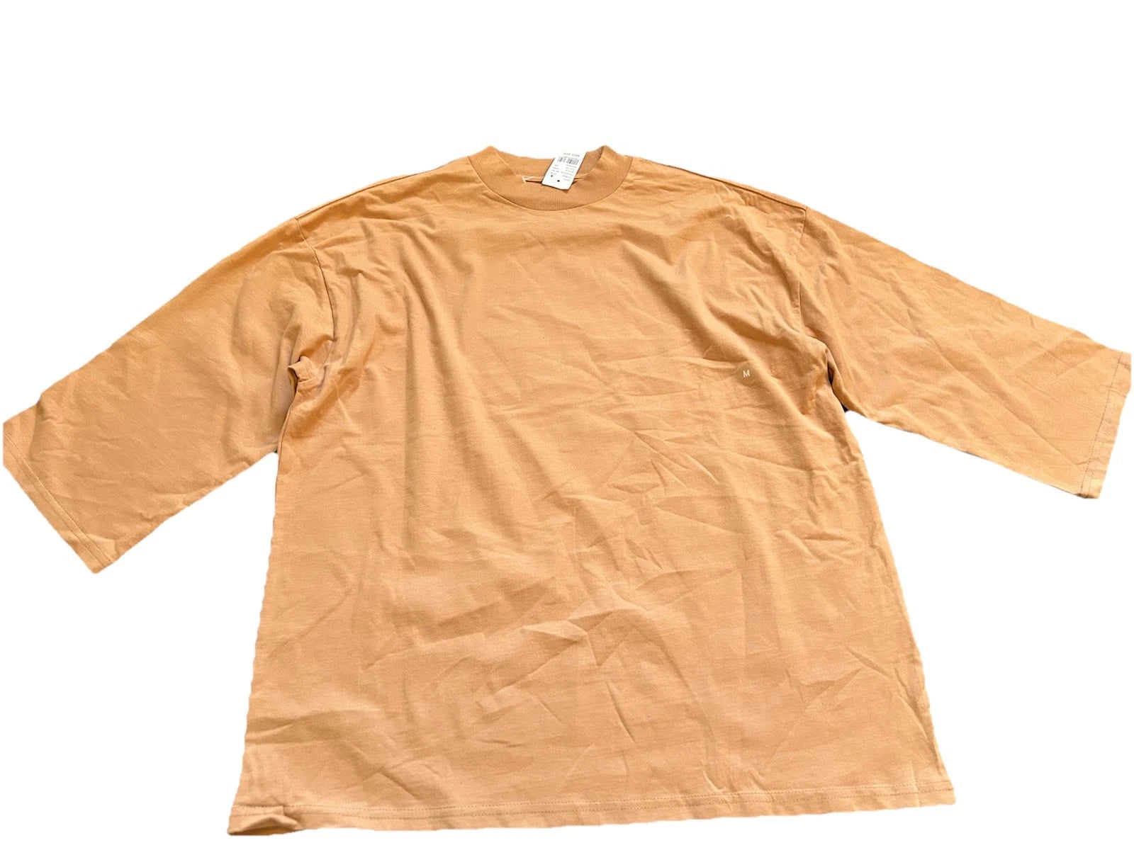 PacSun Mens Brown 3/4 Sleeve Relaxed Fit 100% Cotton Premium Tee Shirt Large