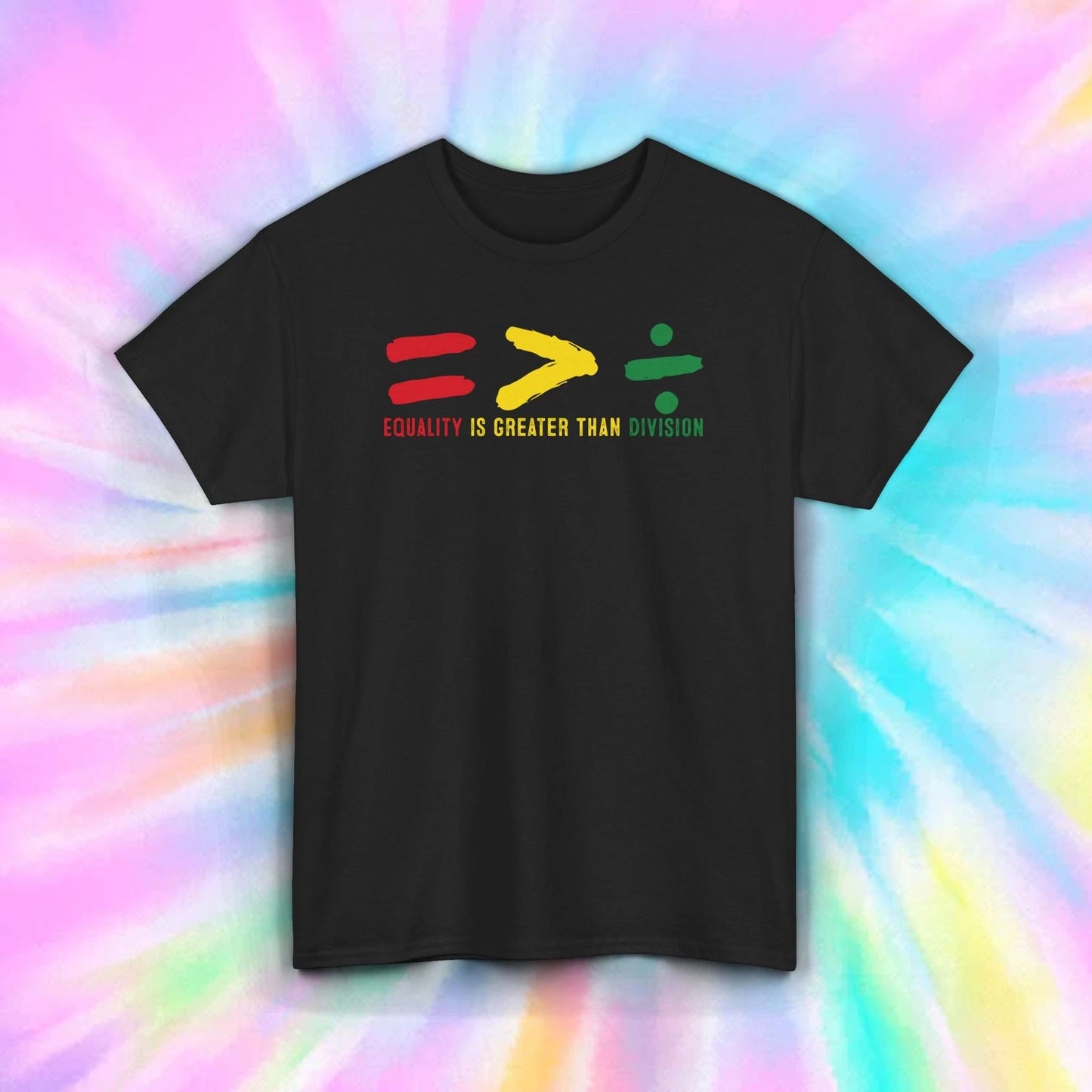 Equality is Greater Than Division Tee, Unisex Cotton Shirt, Black Graphic Tee,