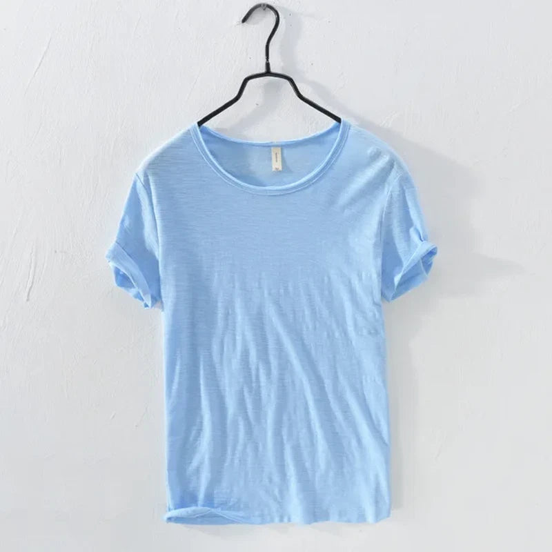 M-3XL Cotton T-Shirt Lightweight Breathable Slim-Fit O-Neck - Basic Casual Shirt