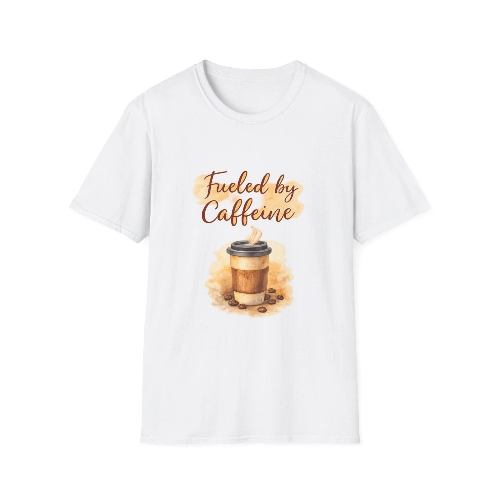 Fueled by Caffeine Coffee T-Shirt | Coffee Lover Tee Funny Gift