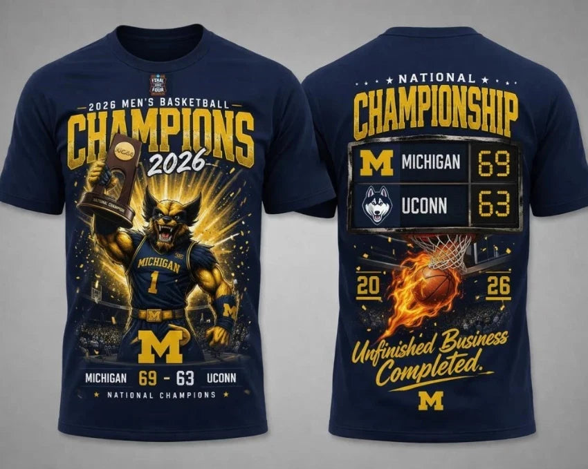 Michigan-Wolverines 2026 NCAA National Champions Shirt Basketball Signatures