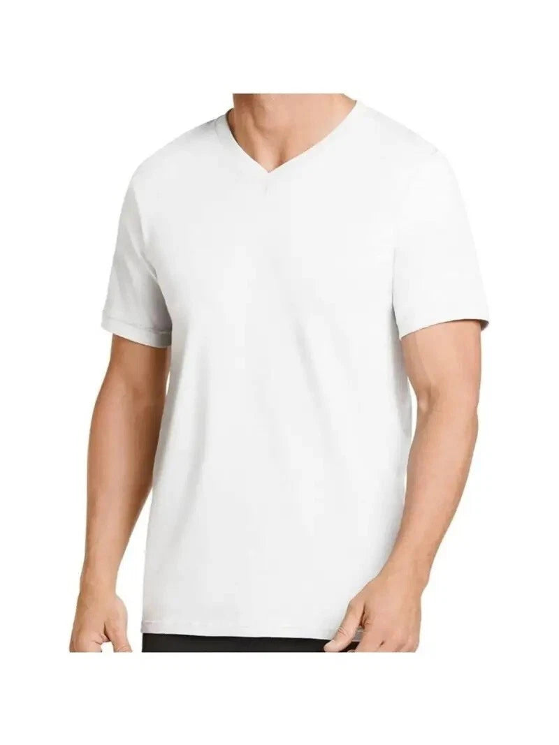 3-12 Packs For Men's 100% Cotton Tagless T-Shirt Undershirt  V-Neck White S-XL