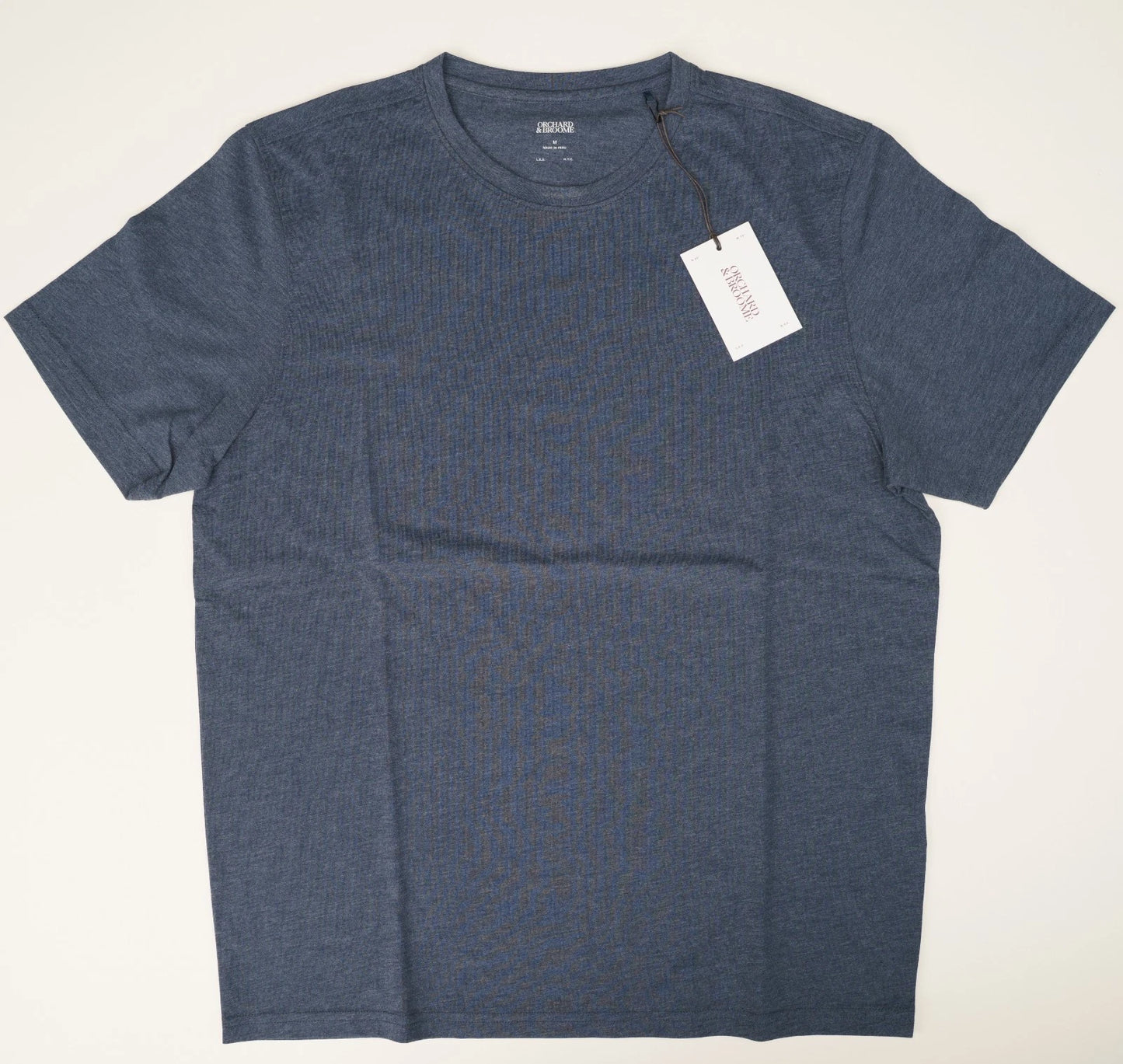 ORCHARD & BROOME Heather Blue T-Shirt Regular Fit Pima Stretch Lightweight M