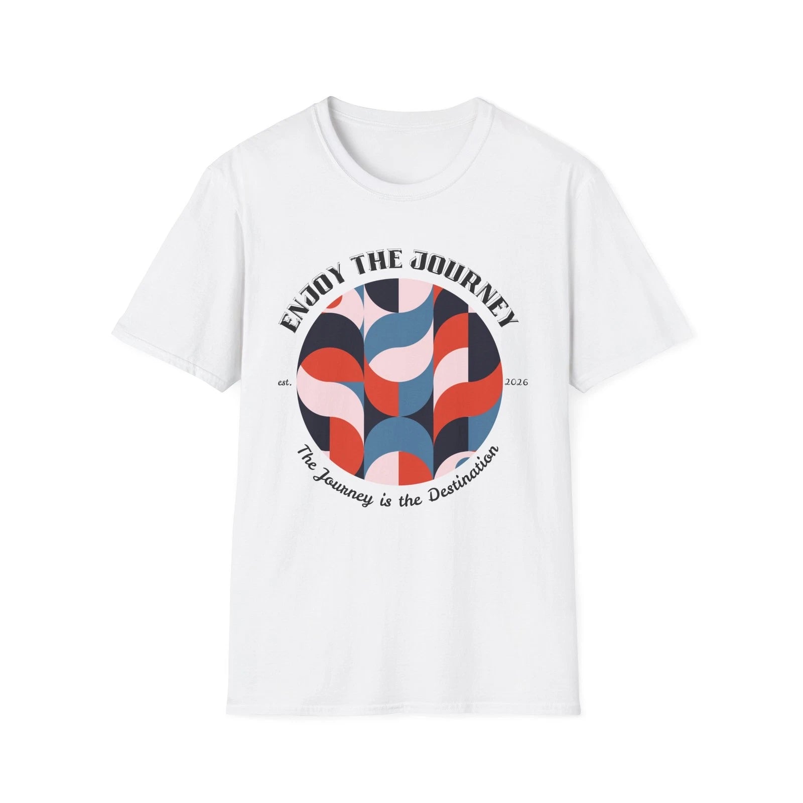 Enjoy the Journey geometric pattern T-Shirt | abstract circle design