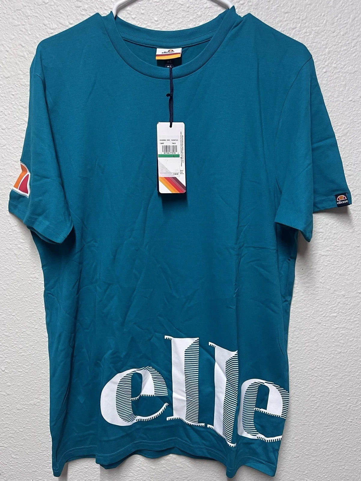 Ellesse Heritage Logo Men's Short Sleeve T-Shirt MSRP $38 SLIM FIT L