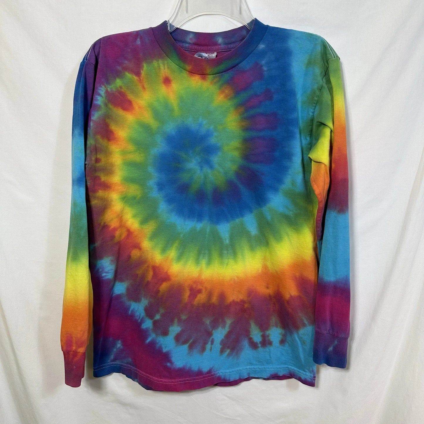 Vintage AAA Tie Dye Medium T-Shirt Long Sleeve Tee Rainbow Hippie Retro Y2K M