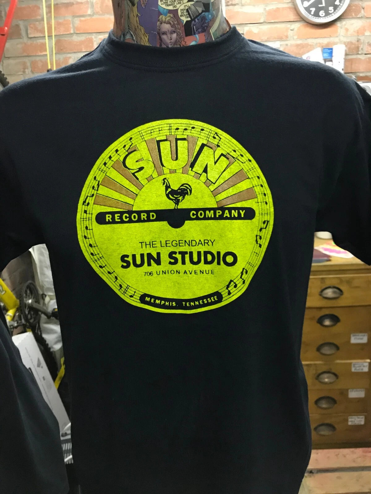 LEGENDARY SUN RECORDS / STUDIO MEMPHIS PRINTED T SHIRT ROCKABILLY 50s FREEPOST