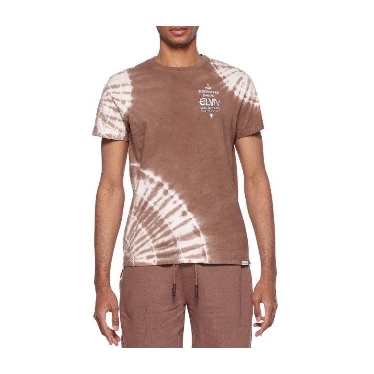 Eleven Paris Mens Tie Dye Graphic T Shirt Deep Taupe Size Large NWT