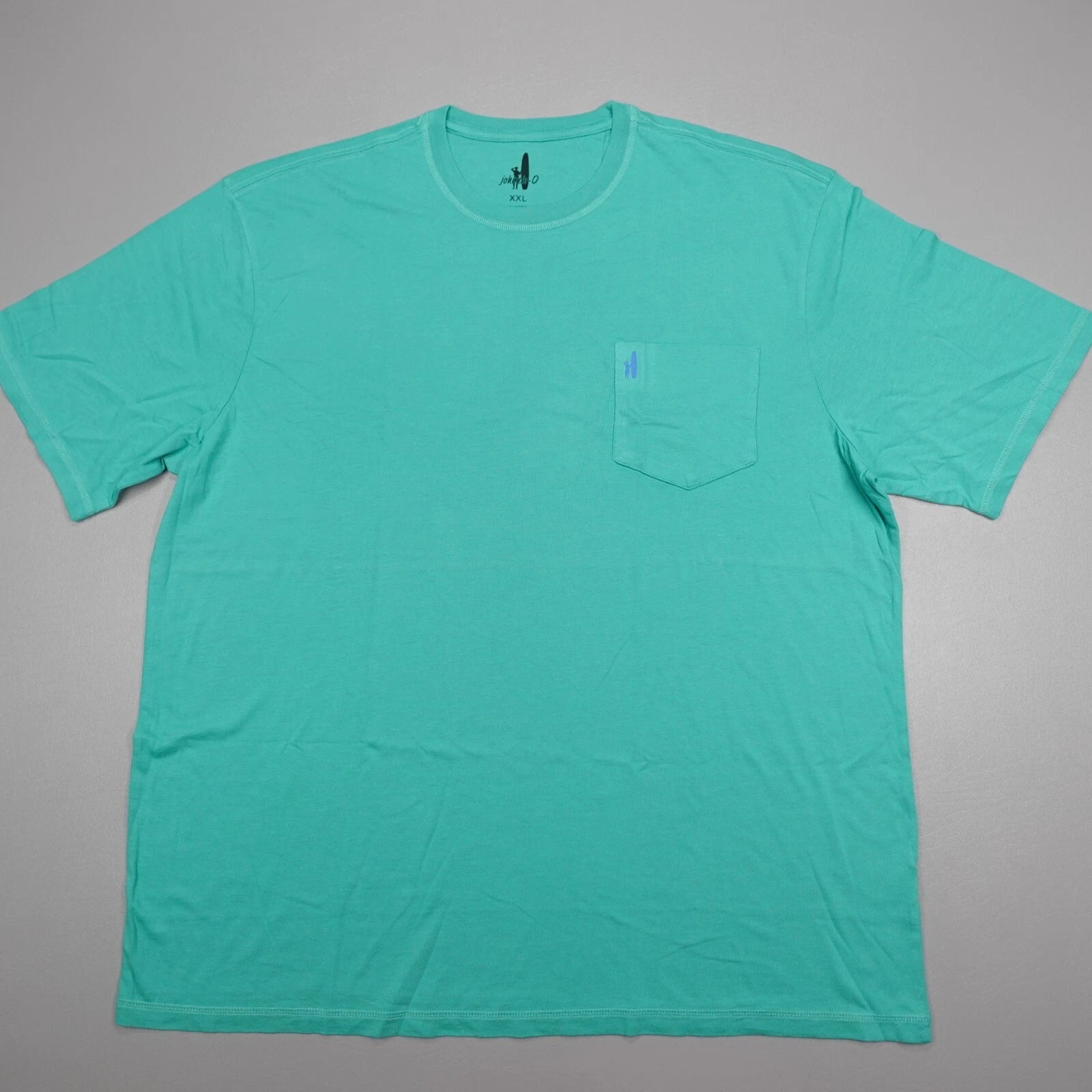 johnnie-O Men's Blue Hawaiian Graphic Pocket Crew Neck T-Shirt Seaglass Soft