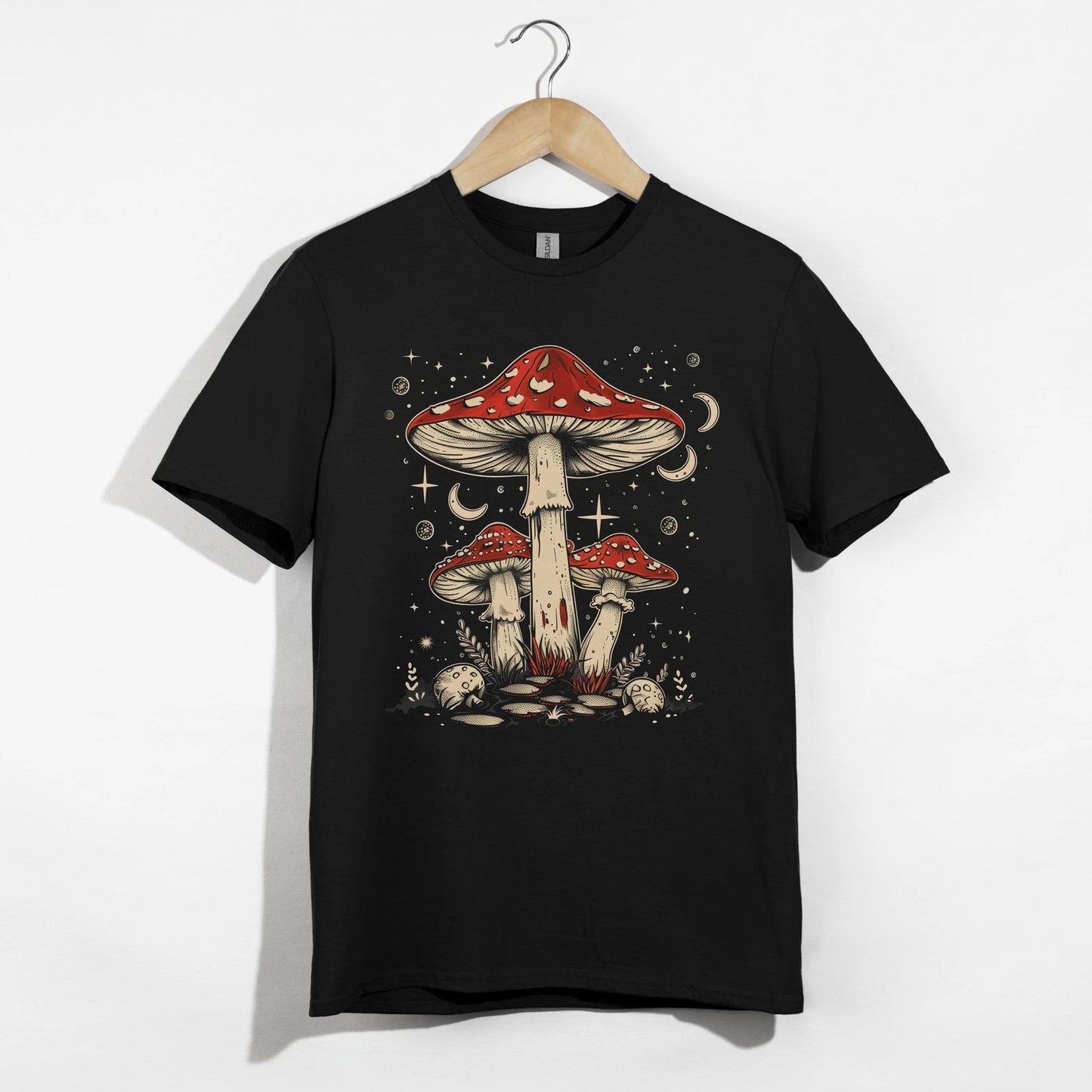 Whimsical Mushroom TShirt, Fairycore Aesthetic Shirt, Enchanted Forest Fungi Tee